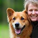 Julie M. avec son chien Oslo